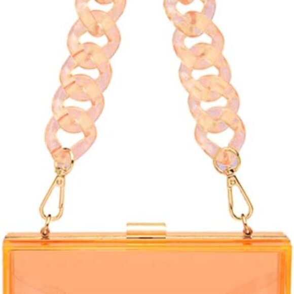 Handbags - Acrylic Crossbody Bag Clear Evening Clutch Women with Gold Chains
